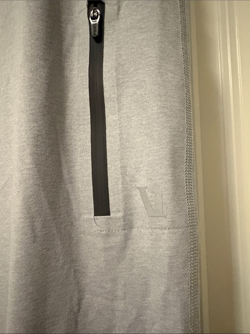 Vuori Light Gray Men's Jogger Sweatpants with Zipper Pocket - Picture 2 of 4